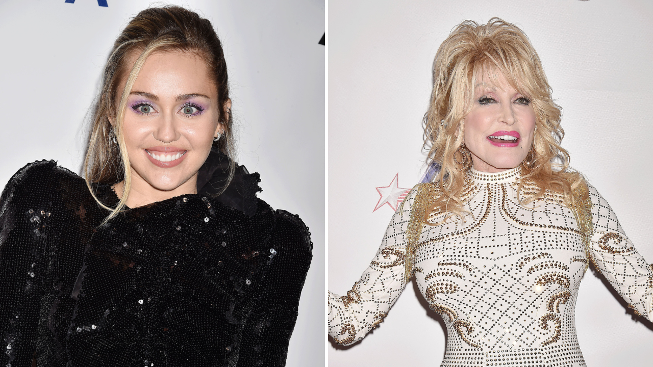 Miley Cyrus and Dolly Parton